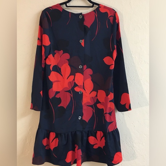 Halogen Long Sleeve Ruffle Floral Shift Dress Medium Spring Easter Party - Picture 7 of 9